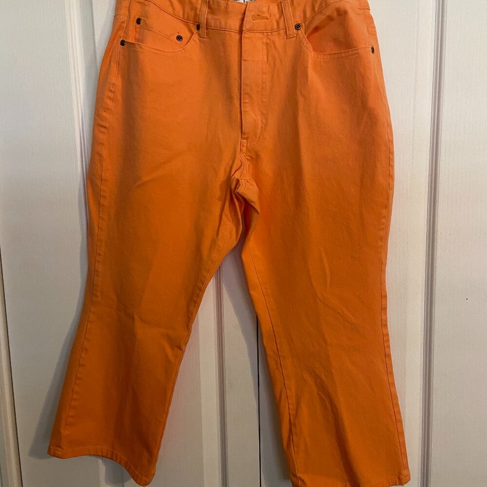 Coldwater Creek denim capris, size 12, orange